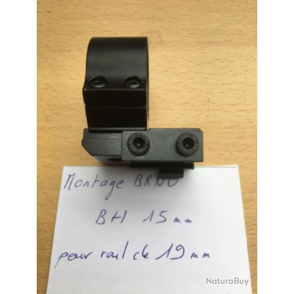 MONTAGE ACIER POUR CARABINE BRNO RAIL DE 19 MM et LUNETTE D30