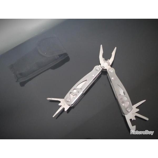 Lot de 3 outils multifonctions-Pince, tournevis, lames, cutter etc-Powerfix-Acier inox-Pochette