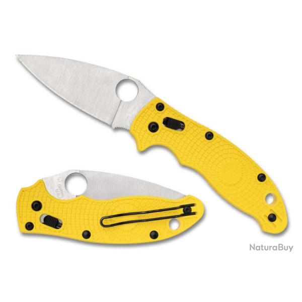 Couteau Spyderco Manix 2 Salt Yellow Lame Acier CPM-MagnaCut Manche FRN Bearing Lock USA SC101PYL2