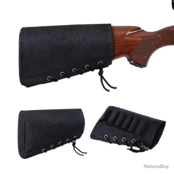 Buttstock Pour 6 Cartouches De Fusil Couleur Noir - LIVRAISON GRATUITE !!