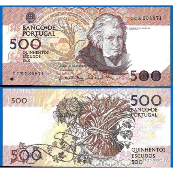 Portugal 500 Escudos 1992 Billet Neuf Mouzinho Escudo