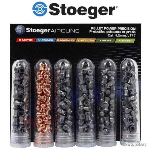 DT 25 ! Assortiment de plombs Stoeger 6 differents 200 plombs - Cal. 4.5