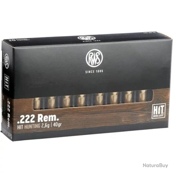 DC 25 ! Balles RWS Hit - Cal. 222 Rem