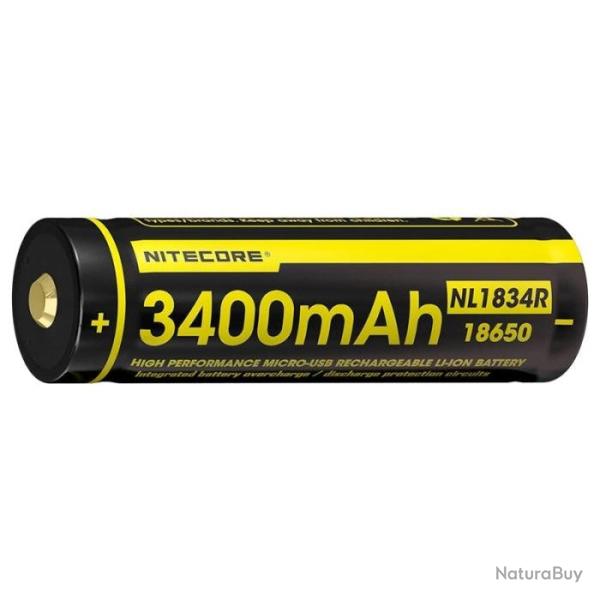 DC 25 ! Batterie Nitecore Li-ion 18650 - 3400mAh + Port USB