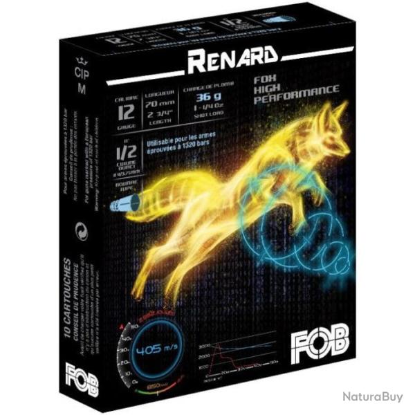 Cartouches de chasse FOB Renard HP - Cal.12/70 - 1 cuivr�/2durci / Par 1