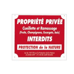 DC 25 ! Panneaux Aluminium Europarm " Propri&eacute;t&eacute; priv&eacute;e cueillette " 30 x 25 c