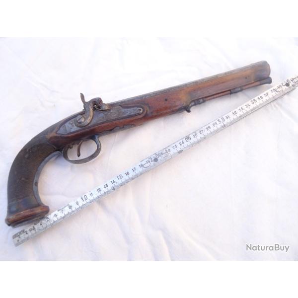 262) beau et grand  pistolet  d'officier ou de tir d�but XIX�me = 39 centim�tres 1er empire Napol�on
