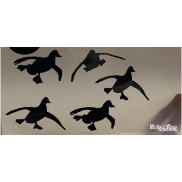 Autocollants chasse aux canards d�co voiture ou autres noir ou blanc ! Holographique