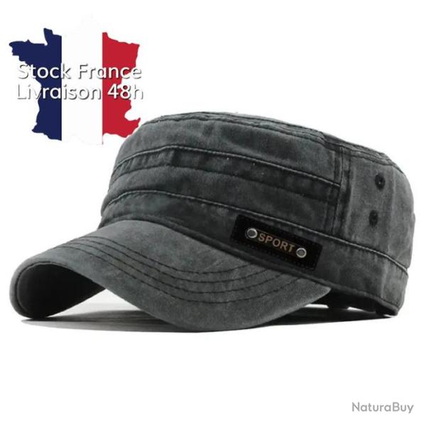 Casquette plate militaire SPORT - Noir - Envoi rapide depuis la France