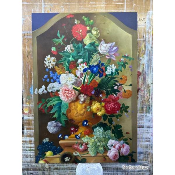 Flowers in Vase on Chair - print