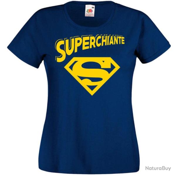 T-SHIRT pour FEMME - SUPERCHIANTE - d�tournement Humour Id�e cadeau No�l anniversaire F�te des M�res