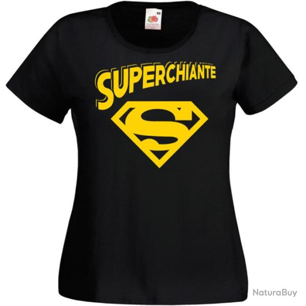 T-SHIRT pour FEMME - SUPERCHIANTE - Humour d�tournement Id�e cadeau No�l anniversaire F�te des M�res