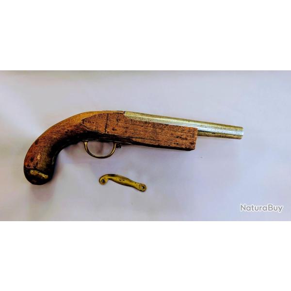Pistolet  � silex crosse et divers pi�ces