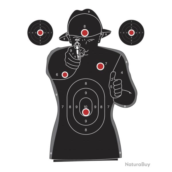 Paquet de 100 cibles Umarex silhouette 2 couleurs en papier 30x41cm