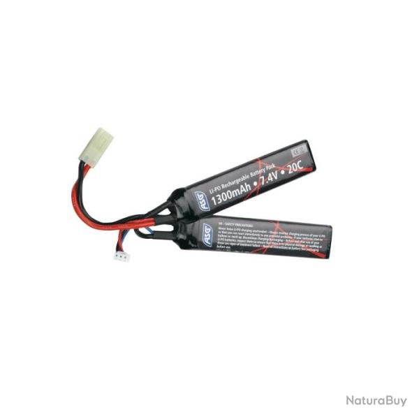 DT 25 ! Batterie ASG Li-Po 7.4V 1300 Mah 2 Sticks