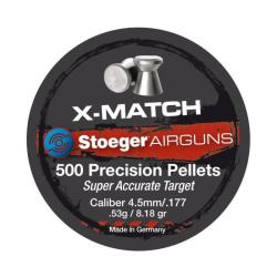 Boite de plombs Stoeger X-match t&ecirc;te plate 0.53 g - Cal. 4.5 - Par 1