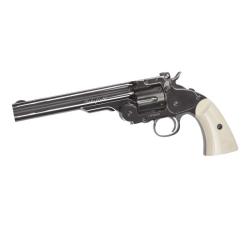 Revolver ASG Schofield 6" Co2-Plombs et BB'S GNB Noir poign&eacute;e Bois - Gris poign&eacute;e Ivoire
