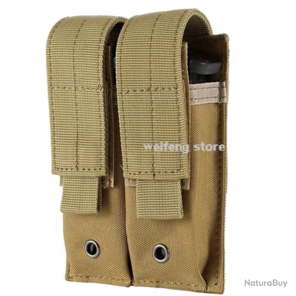 Pochette Double Molle Chargeur/Lampe/Couteau TAN - LIVRAISON GRATUITE !!