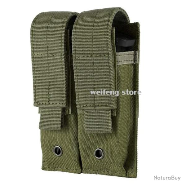 Pochette Double Molle Chargeur/Lampe/Couteau Vert - LIVRAISON GRATUITE !!