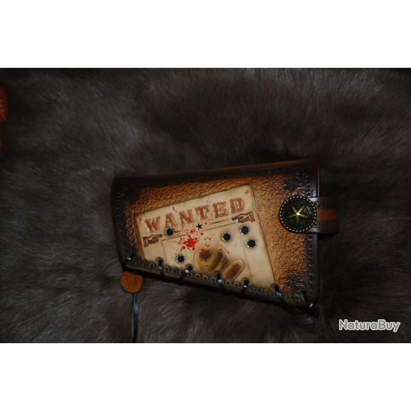 cartouchire de crosse en cuir  pour levier sous garde Winchester 94 - cal 30-30 - Wanted