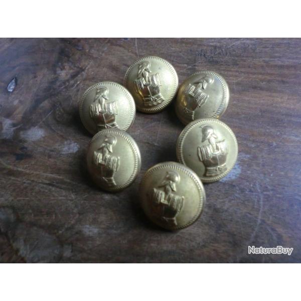 bouton x 6  pour vareuse uniformes  g�nie 1870