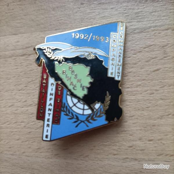 Insigne 92� R.I, Bataillon d'Infanterie BIHAC, Cie Cdt, 1992-1993