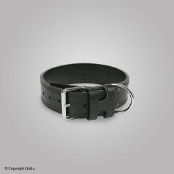 Collier cuir doubl&eacute; 4,8 cm NOIR T60