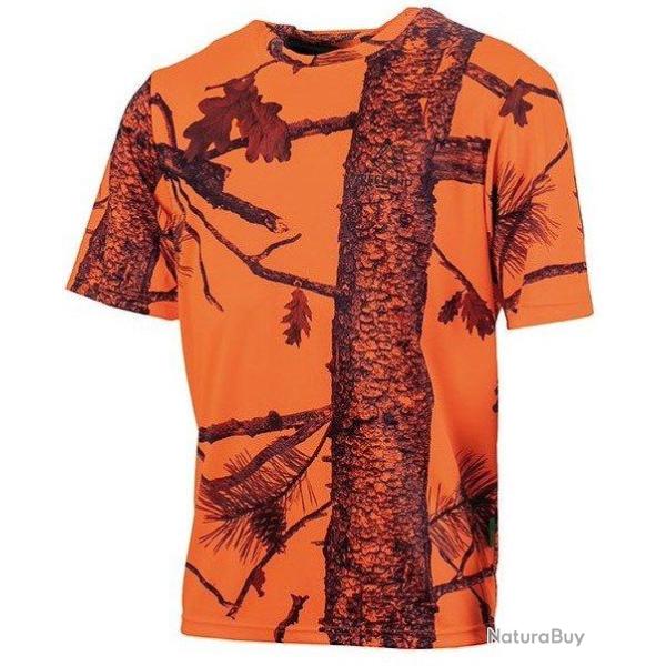 Tee shirt manches courtes camouflage orange TREELAND