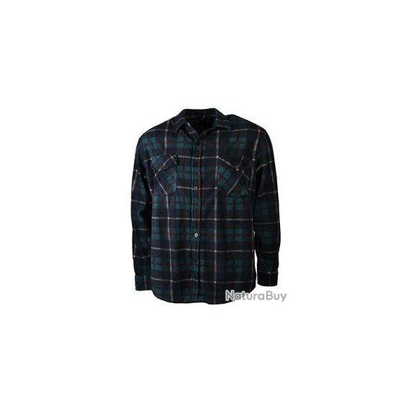 Chemise polaire � carreaux verte blanche TREELAND