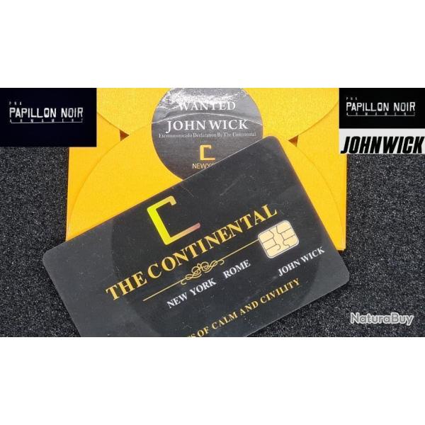 FIN R�DUCTION! ! EXCLUSIF PNA CARTE CONTINENTAL HOTEL AU NOM DE JOHN WICK AVEC ENVELOPPE COLLECTOR