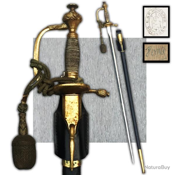 RARISSIME & TRES BELLE �P�E / SABRE PRUSSIEN, XIX, KAISER, CARL EICKHORN SOLINGEN, ORIGINAL