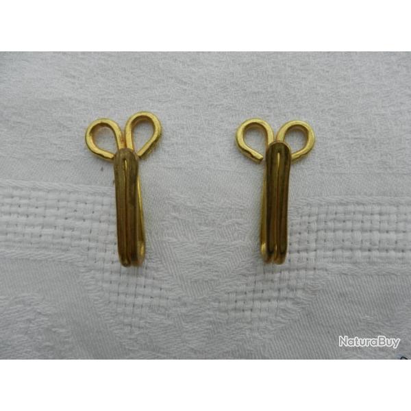 lot de deux crochet laiton pour veste tenue de ceinturon militaire fran�ais