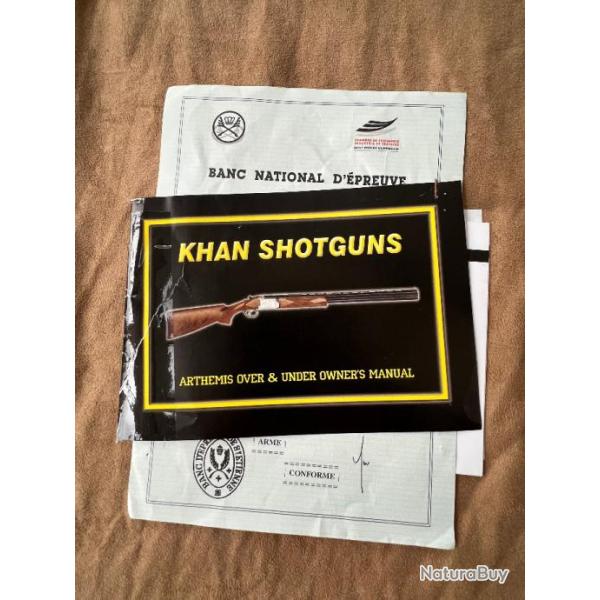 Notice d'origine Fusil Semi Automatique KHAN Calibre 12