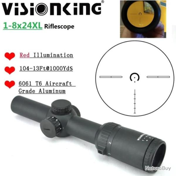 Visionking Lunette De Vis�e 1-8X24 XL Paiement en 3 ou 4 fois - LIVRAISON GRATUITE !!!