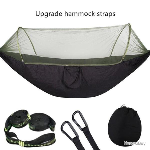 Hamac de Camping avec moustiquaire Pop-Up, facile  transporter NOIR XL