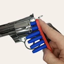 Speed Loader/Speed Strip 38SP ou 357 Magnum 6 Coups Rouge - Fabriqu&eacute; en France