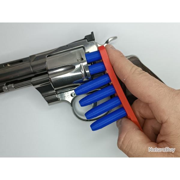 Speed Loader/Speed Strip 38SP ou 357 Magnum 6 Coups Rouge - Fabriqu� en France