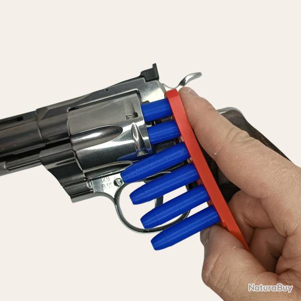 Speed Loader/Speed Strip 38SP ou 357 Magnum 6 Coups Rouge - Fabriqu� en France