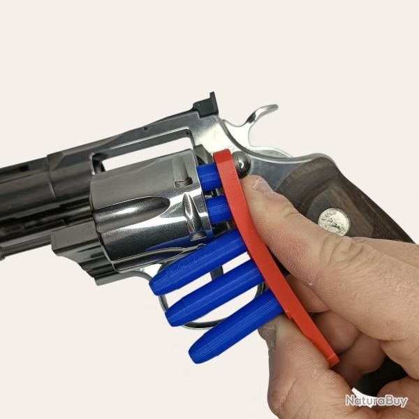 Speed Loader/Speed Strip 38SP ou 357 Magnum 5 Coups Rouge - Fabriqu� en France