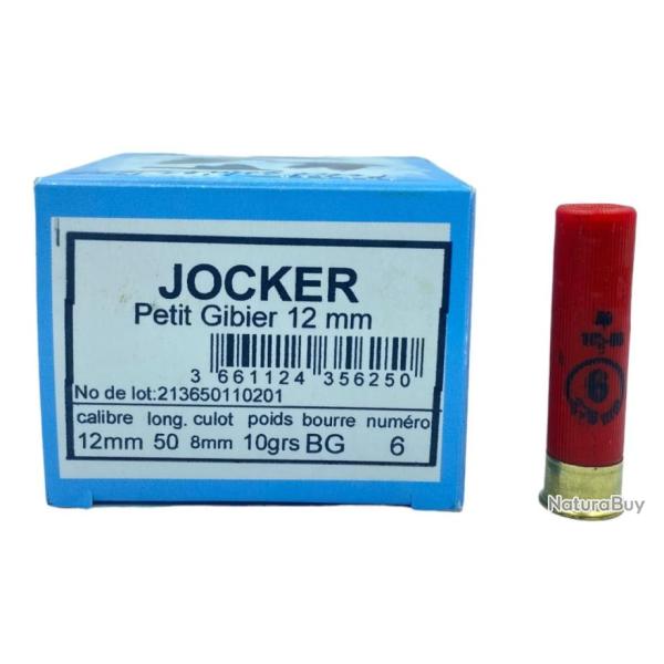 BOITE DE 25 CARTOUCHES JOCKER PETIT CALIBRE 10G BOURRE GRASSE CAL.12MM PLOMB