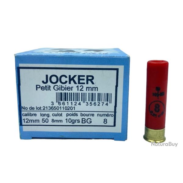 BOITE DE 25 CARTOUCHES JOCKER PETIT CALIBRE 10G BOURRE GRASSE CAL.12MM PLOMB