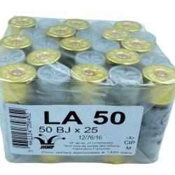 BOITE DE 25 CARTOUCHES JOCKER LA50 50G BOURRE JUPE CAL.12 76 PLOMB