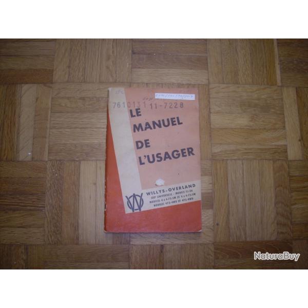le manuel de l usager pour la jeep willys / overland