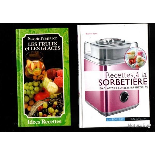glaces et sorbets lot de 6 livres , recettes sorbeti�re ,