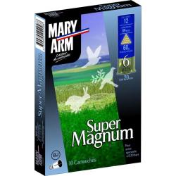 BOITE DE 10 CARTOUCHES MARY ARM SUPER MAGNUM 60G BOURRE JUPE CAL.12 89 PLOMB LAITONN&Eacute;