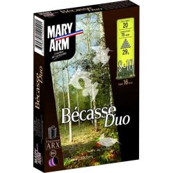 BOITE DE 10 CARTOUCHES MARY ARM BECASSE DUO 29G BOURRE ARX+GRASSE CAL.20/70 PLOMB 8+10