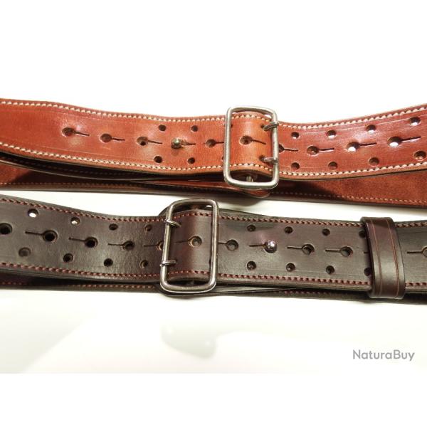 CEINTURON CUIR REGLEMENTAIRE  GENDARMERIE(fabrication artisanale fran�aise)