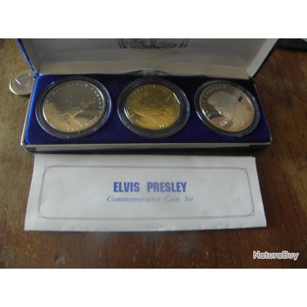 50$ argent troy ounce .999 10 $ laiton 5 $ cupronickel 1993 �le Marshall Elvis Presley en Coffret