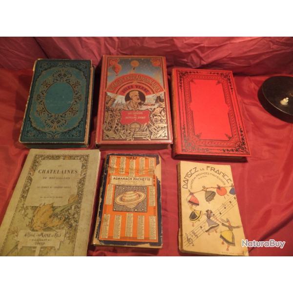 important lot .Jules Verne. Le marchal  Fabert. Chtelaine Roussillon. Vieux bourg. Plus cadeau un