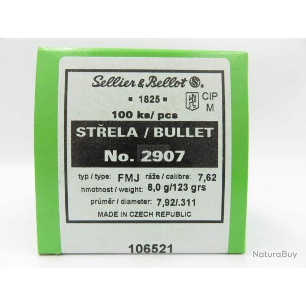 OGIVES SB 7.62X39 FMJ .311 124GR X100 2907